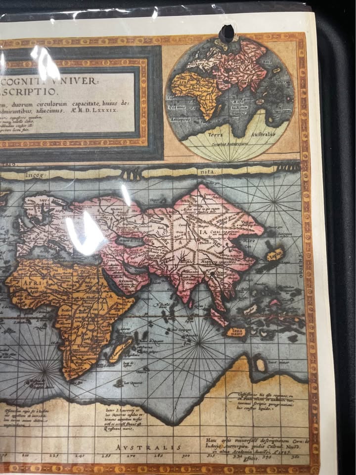 1593 Latin World Map (Reprint) - Good Condition - photo 4