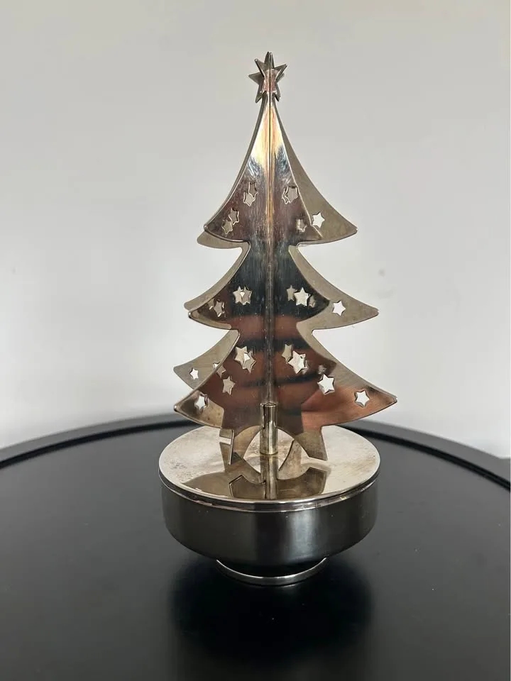Vintage Silver-Plated Musical Christmas Tree image indicator(2)