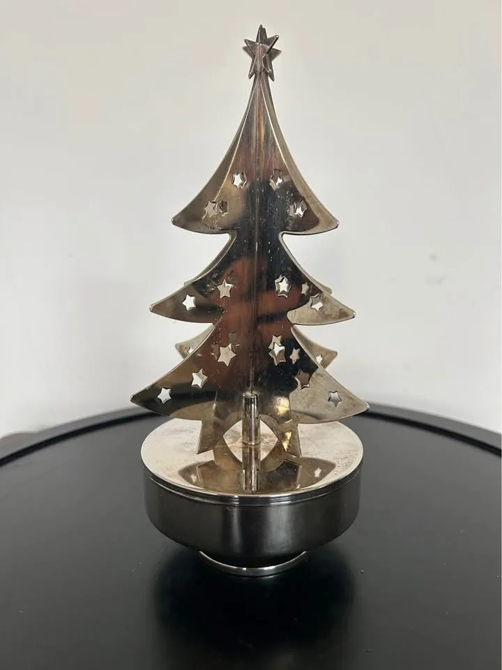 Vintage Silver-Plated Musical Christmas Tree image indicator(4)