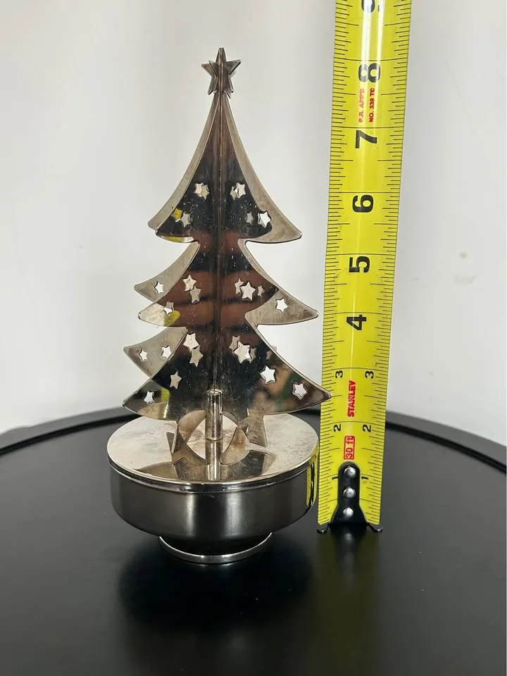 Vintage Silver-Plated Musical Christmas Tree image indicator(7)