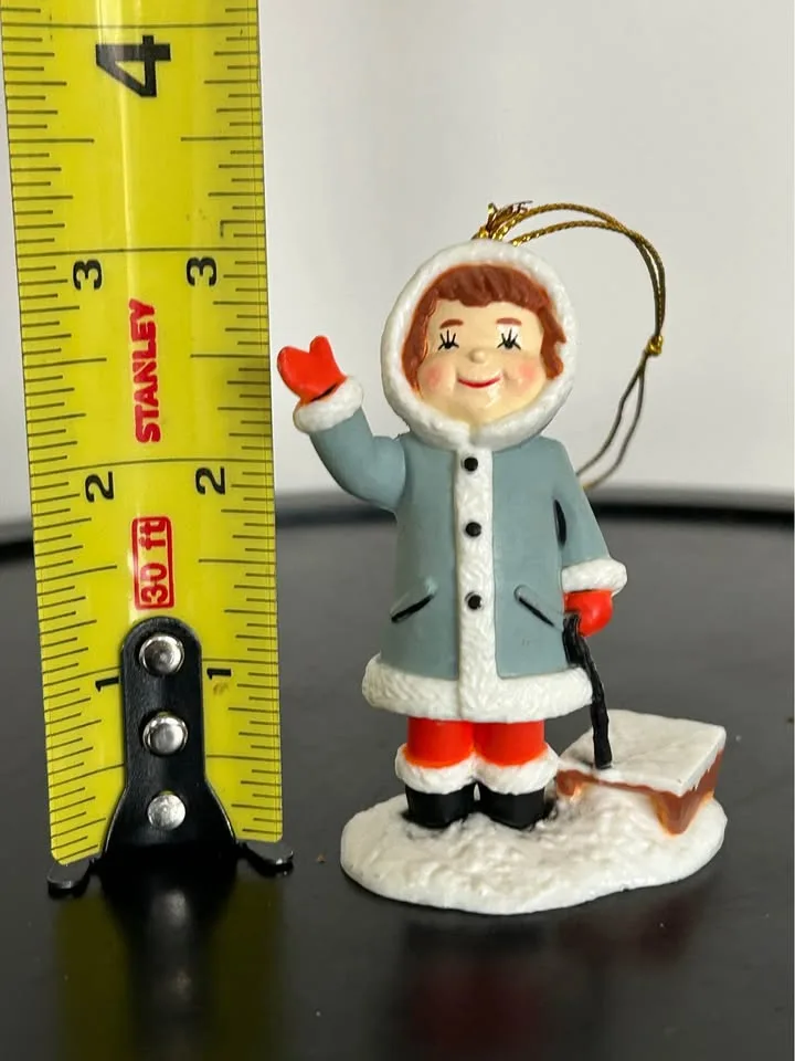 Vintage Christmas Decor Girl with Sled image indicator(5)