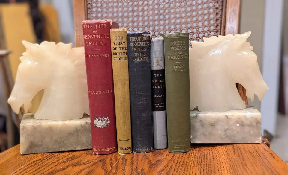 Vintage Alabaster Horse Head Bookends image indicator(3)