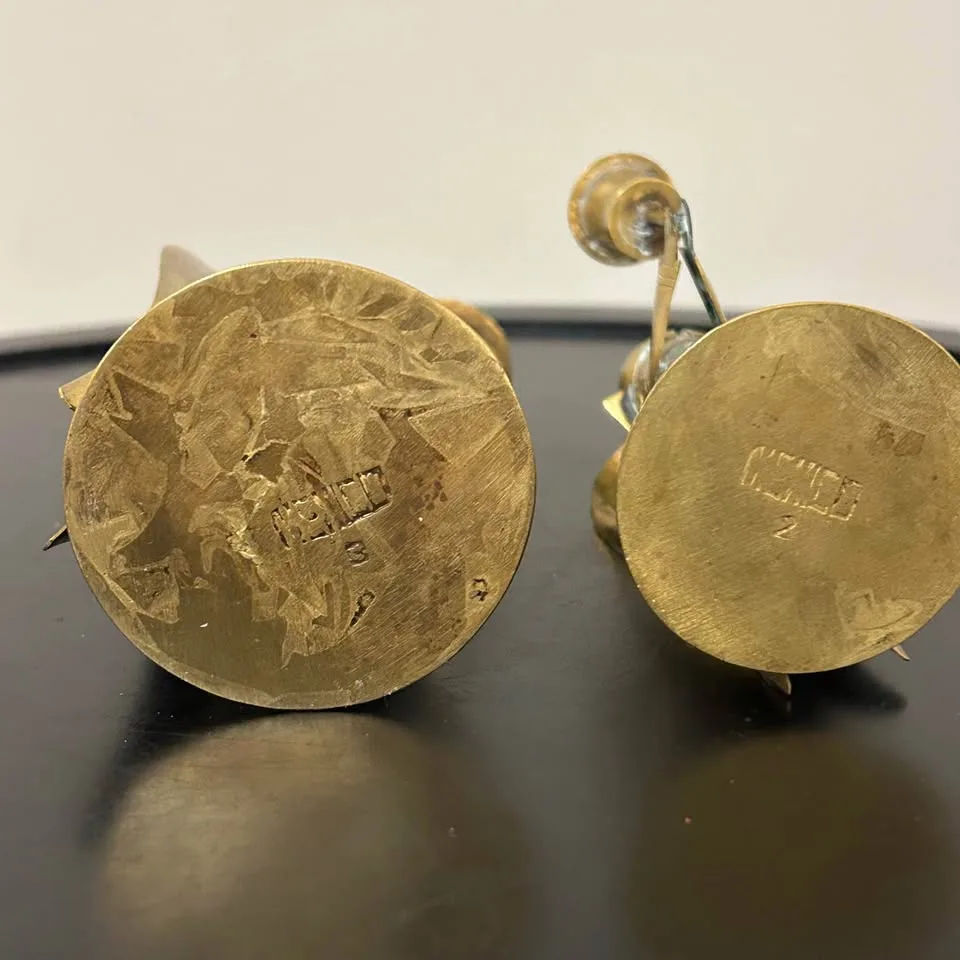 Pair of Vintage  Brass Angel Candle Holders – Christmas Decor image indicator(6)