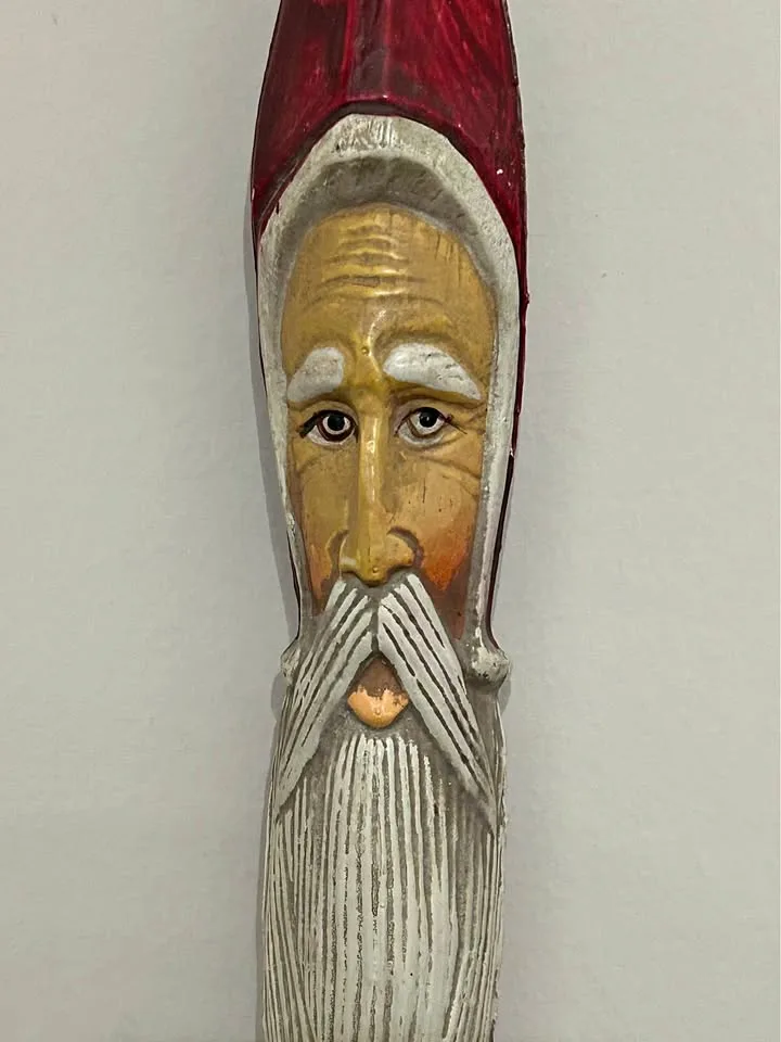 Vintage Hand-Painted Resin Santa Ornament – Christmas Decor