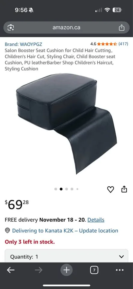 Salon Booster Seat Cushion for Child Hair Cutting image indicator(4)