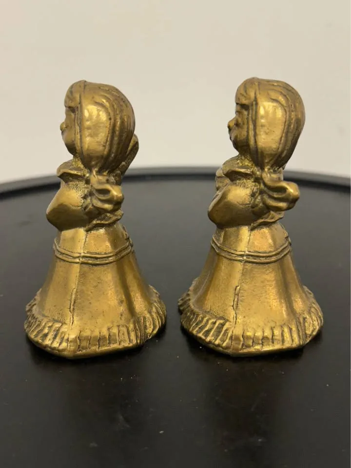 Pair of Vintage Brass Angel Candle Holders – Christmas Decor 3” image indicator(2)