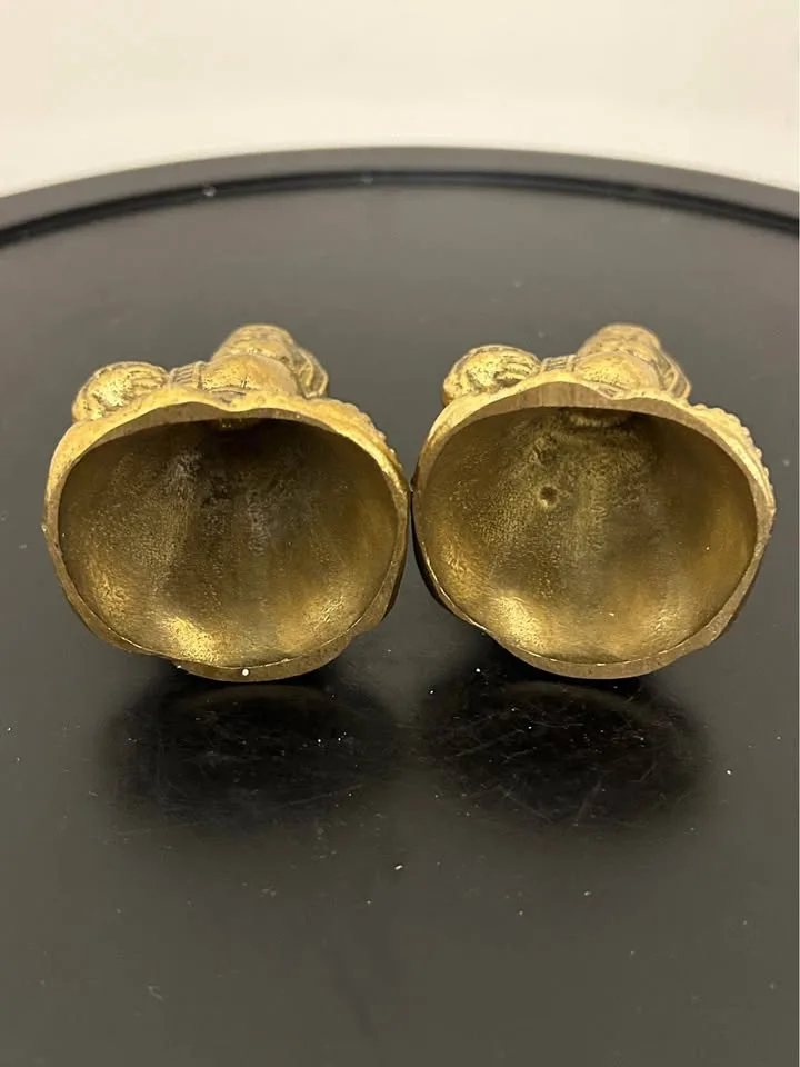 Pair of Vintage Brass Angel Candle Holders – Christmas Decor 3” image indicator(6)