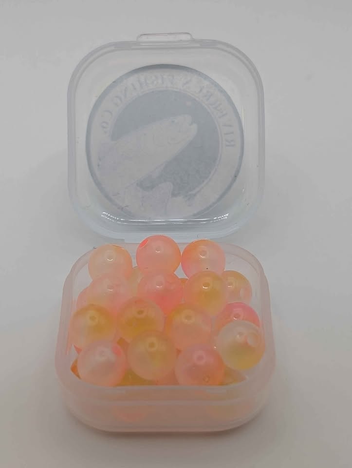 Peach burst fishing beads for salmon and steelhead fishing - photo 3