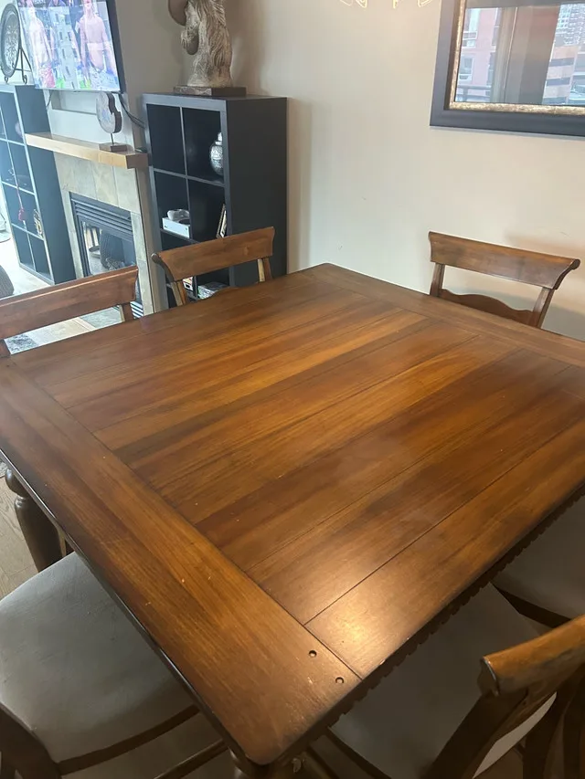 Solid Wood Counter-Height Dining Table with 6 Chairs image indicator(2)