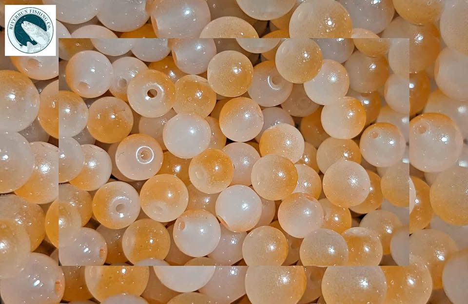 Orange cream beads for steelhead fishing