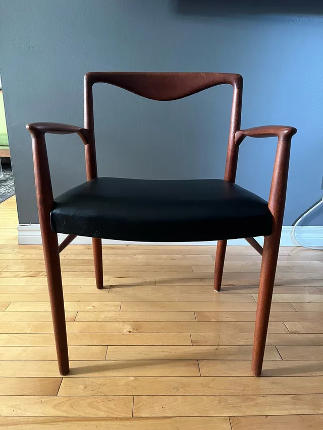 MCM Danish Teak and leather armchair