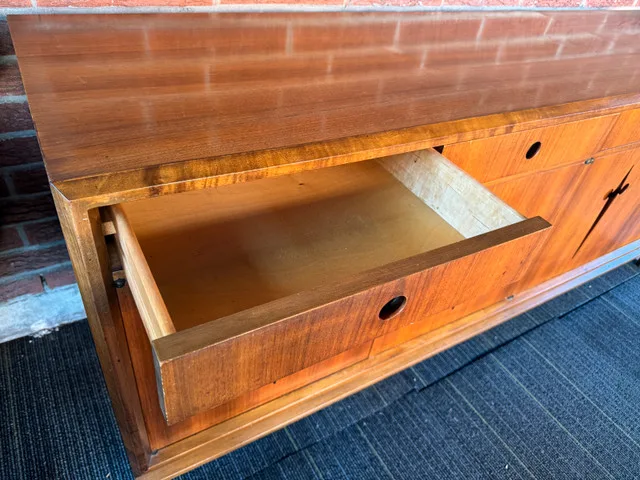 MCM Edmond J. Spence crucifix walnut credenza sideboard - image indicator(4)