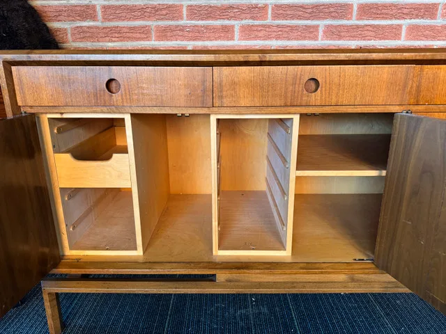 MCM Edmond J. Spence crucifix walnut credenza sideboard - image indicator(5)