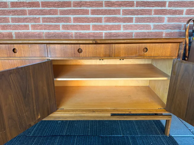 MCM Edmond J. Spence crucifix walnut credenza sideboard - image indicator(6)