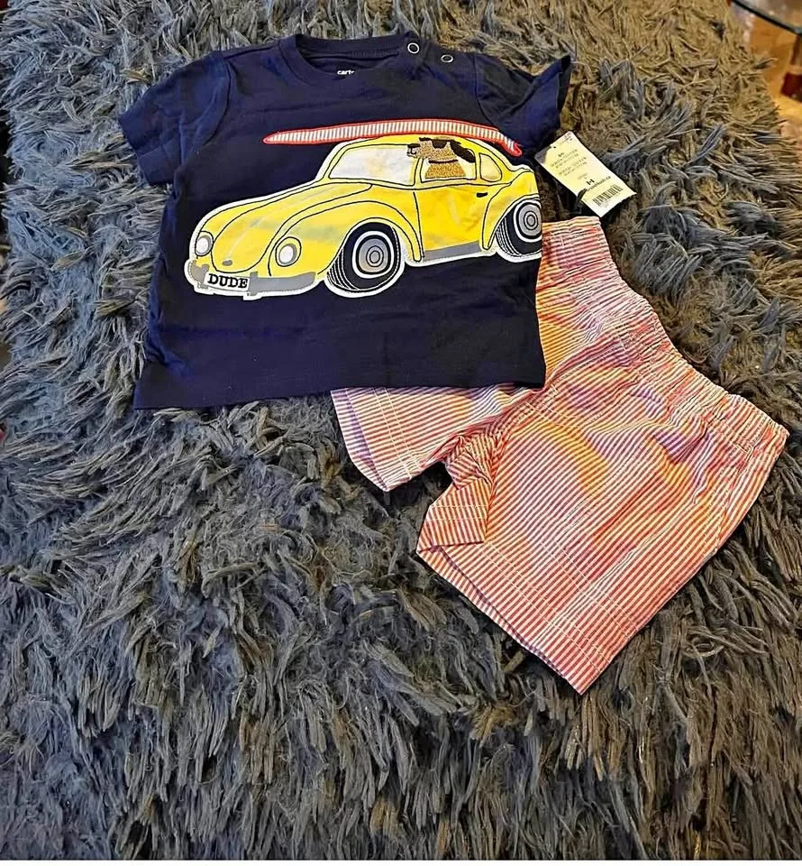 BOYS SHORTS SUIT (2PC) SIZE:3 MONTHS PRICE:$35 thumbnail