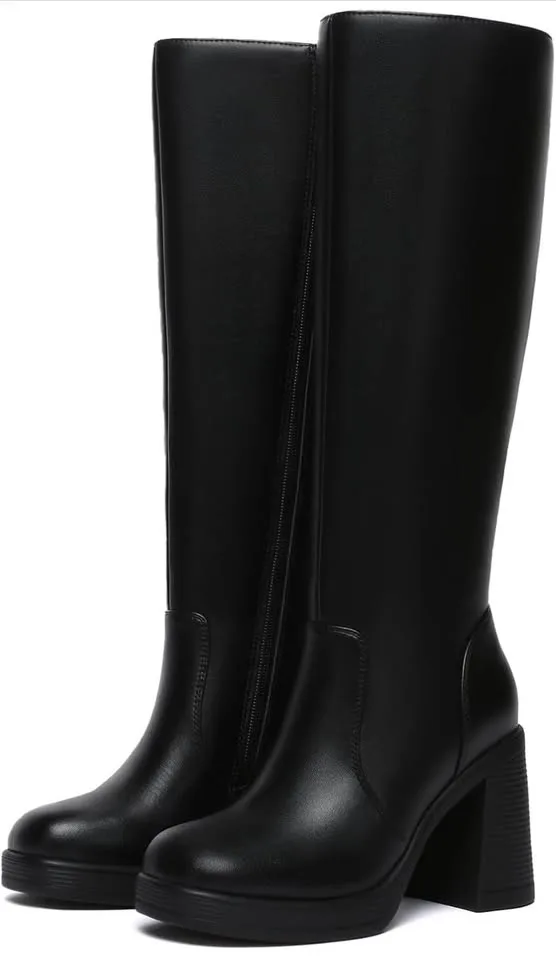 Athlefit Knee High Platform Boots – Size 8 (Black) image indicator(4)