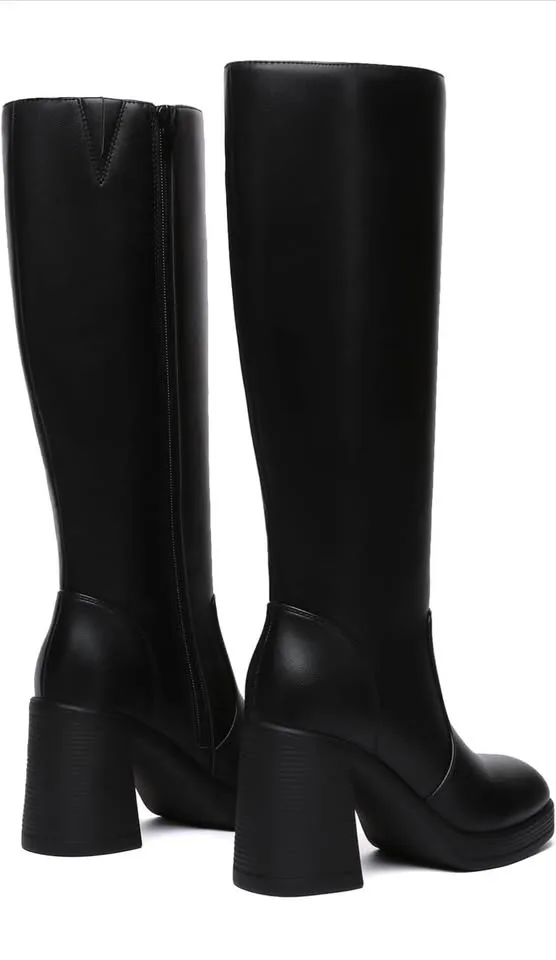 Athlefit Knee High Platform Boots – Size 8 (Black) image indicator(5)