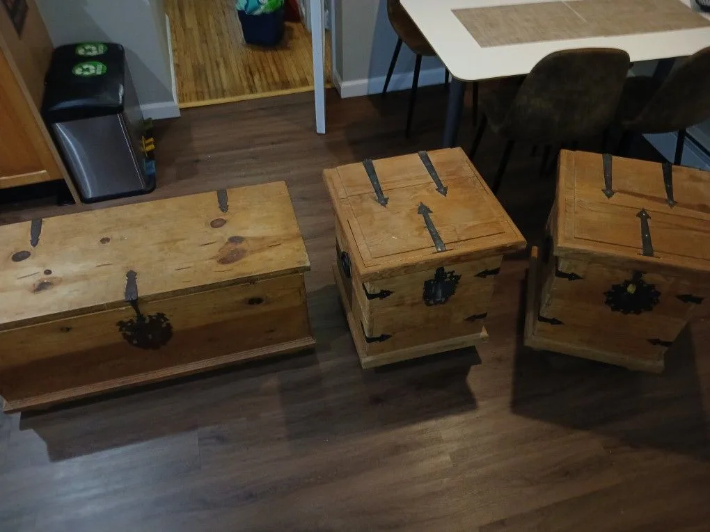 End Of Bed Storage Bench/box Set Of 3(Ottoman image indicator(6)