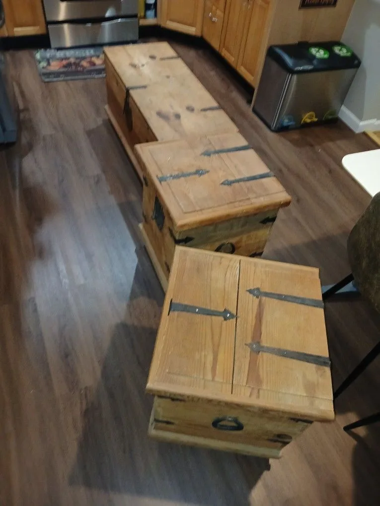 End Of Bed Storage Bench/box Set Of 3(Ottoman image indicator(7)