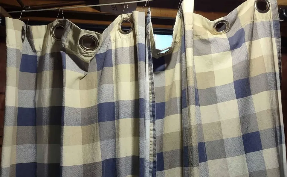 Curtains 2 sets Navy and pale yellow image indicator(4)