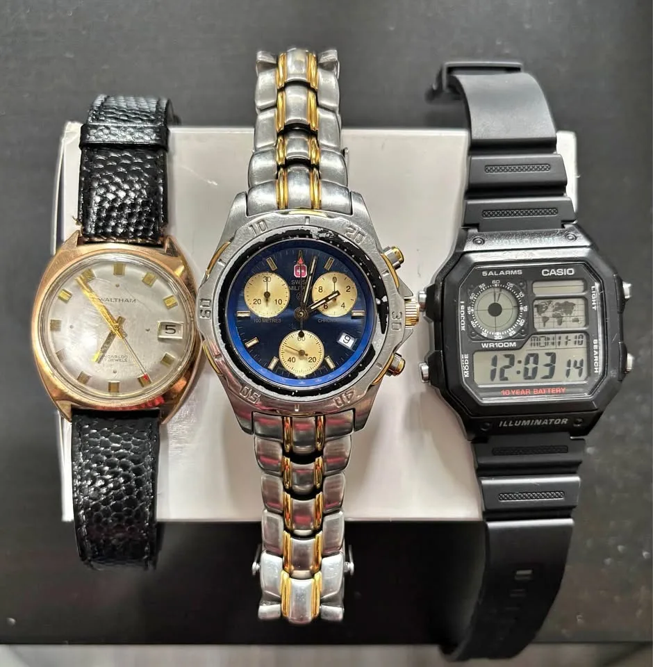 Watch bundle. Casio, Waltham, Swiss military. All for 20$