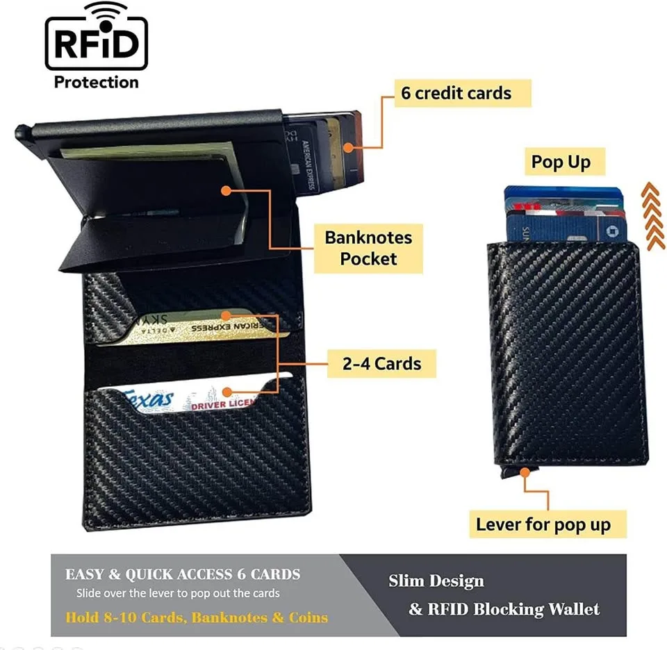 Compact minimalist men’s wallet RFID Blocker image indicator(3)