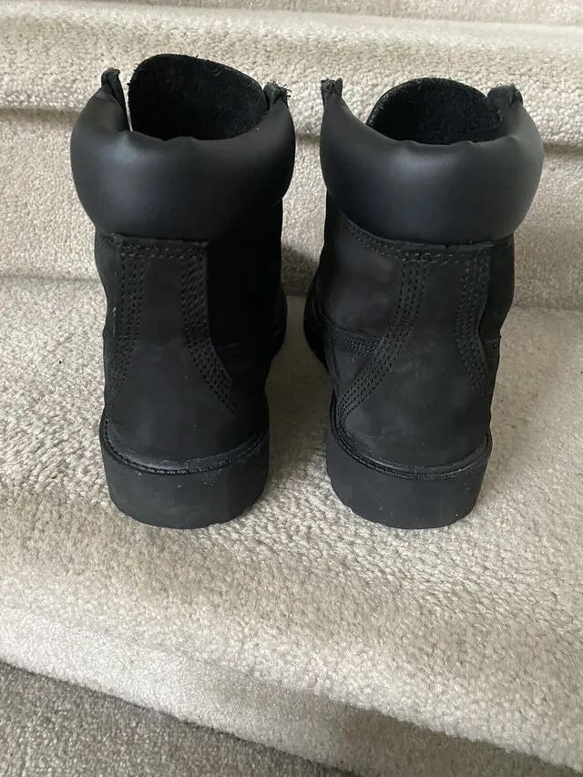 Boys Like New Timberland black boots - Sz 5.5 - $60 image indicator(3)