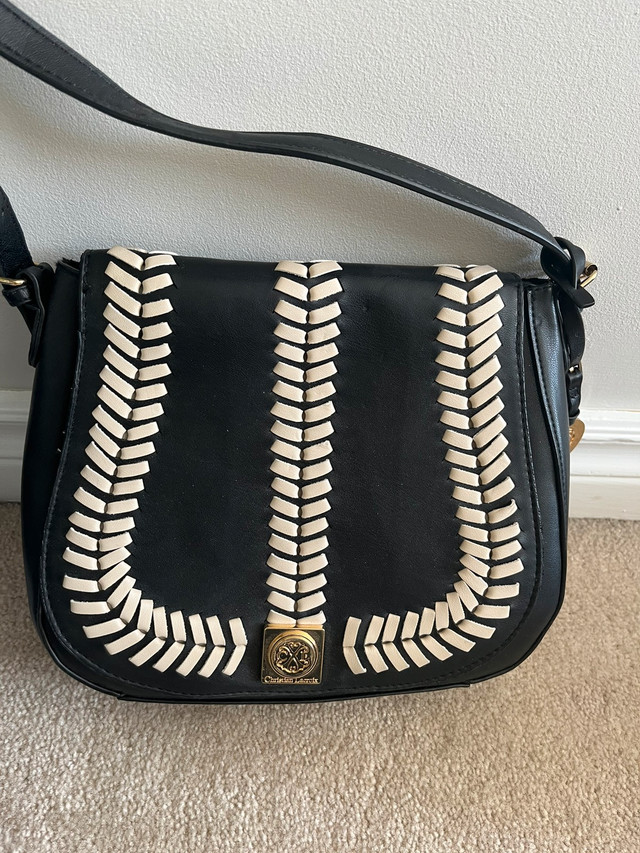 Like new Black and white saddle crossbody bag -$35 - photo 2