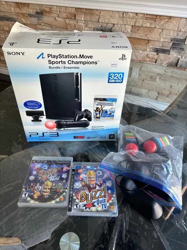 PS3 PlayStation console with Move Sports champions Bundle thumbnail