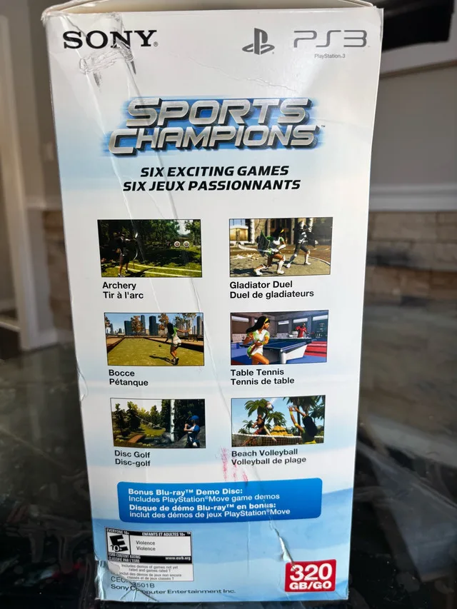 PS3 PlayStation console with Move Sports champions Bundle image indicator(2)
