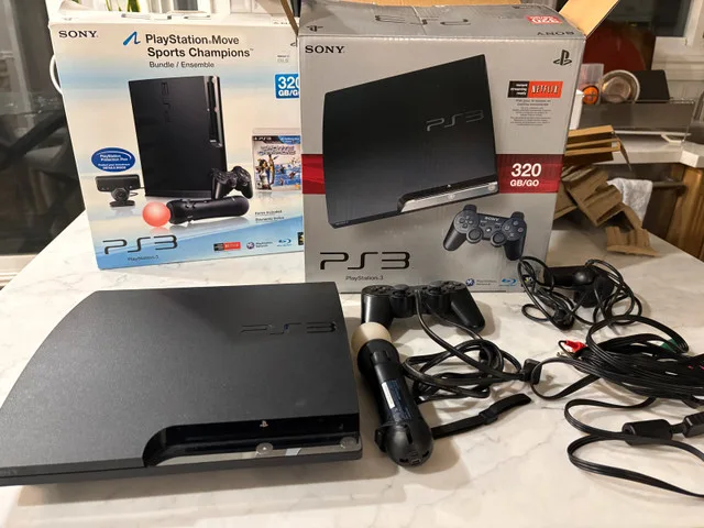 PS3 PlayStation console with Move Sports champions Bundle image indicator(3)