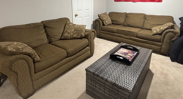 Set of 2 used fabric sofa and love seat - $250
