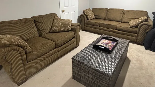 Set of 2 used fabric sofa and love seat - $250 image indicator(2)