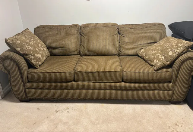 Set of 2 used fabric sofa and love seat - $250 image indicator(3)