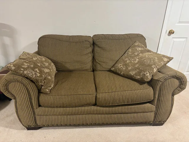 Set of 2 used fabric sofa and love seat - $250 image indicator(4)