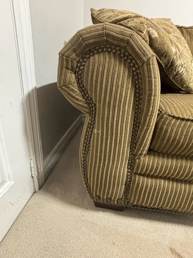 Set of 2 used fabric sofa and love seat - $250 image indicator(6)