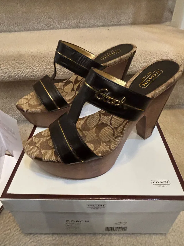 Women’s Coach platform sandals -size 6.5 $50 image indicator(3)
