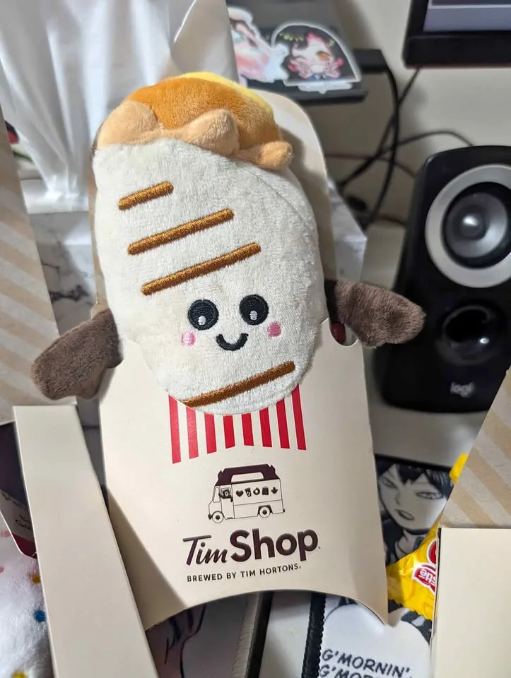 farmers wrap Tim Hortons plushy