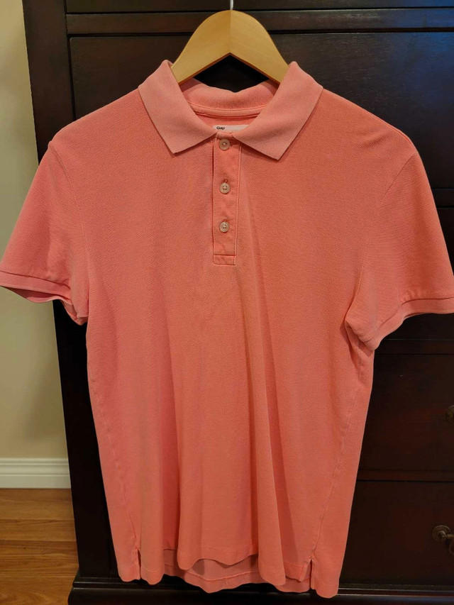 Brand New GAP Men's Medium Coral Light Pink Polo Shirt