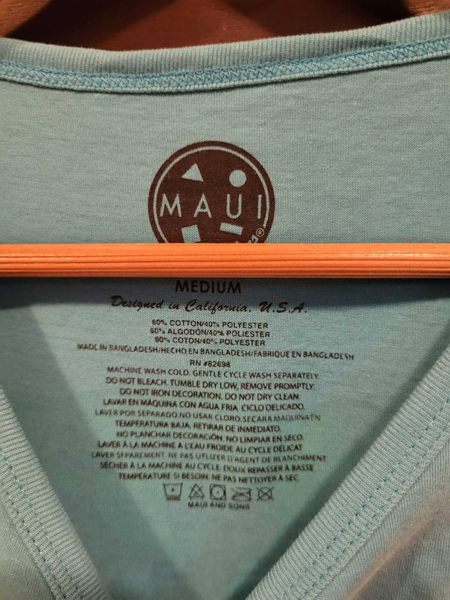 Men's Medium Maui and Sons Teal Graphic Tank Top Shirt - photo 4