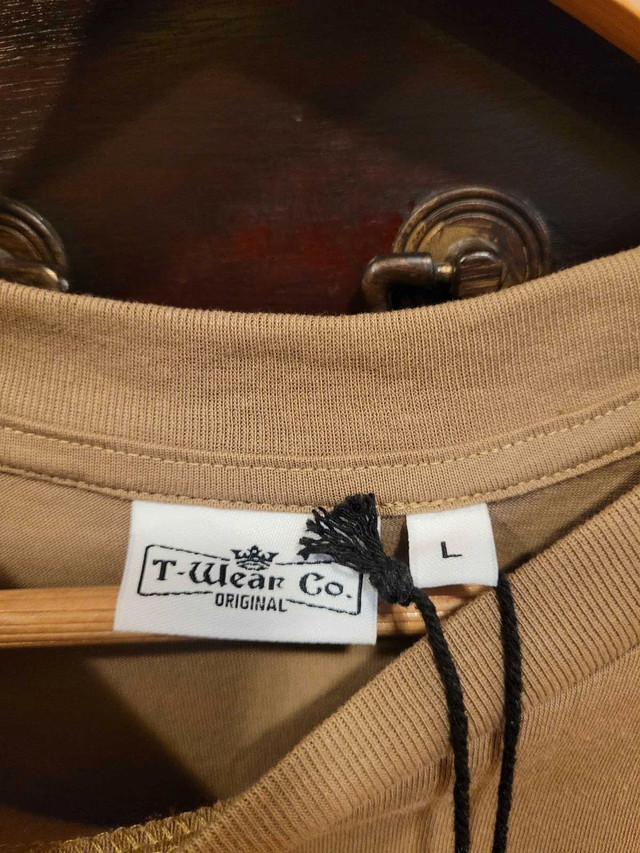 Brand New T-Wear Co Men's Large Tan T-Shirt With Tags - photo 2