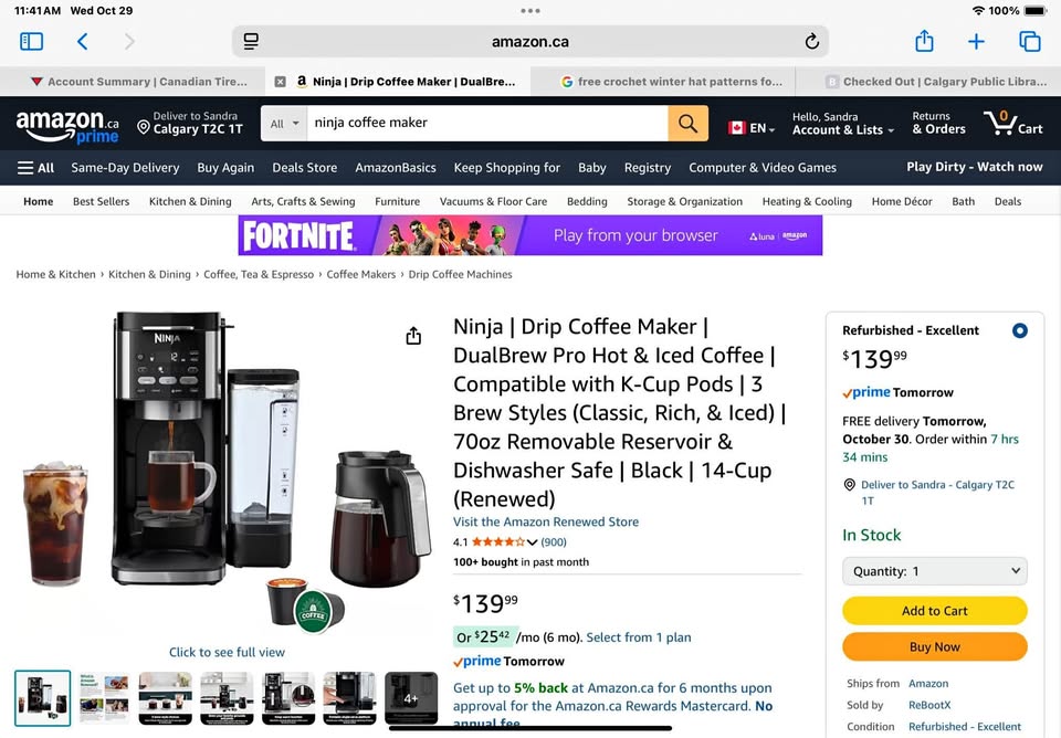 Ninja coffee machine