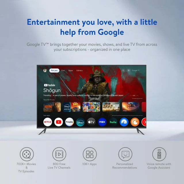 onn 4K Pro Streaming Device, Google TV Backlit Remote • TRIAL image indicator(8)