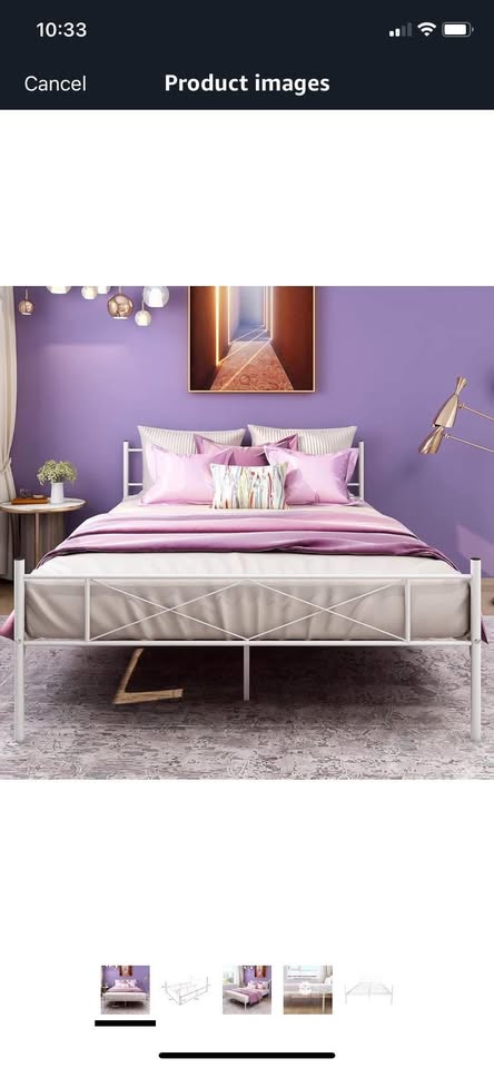 Queen size white bed frame - photo 2