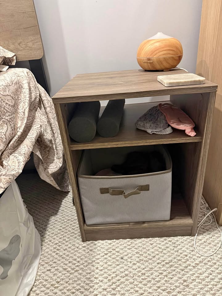 Modern Wood-Look Nightstand — Excellent Condition