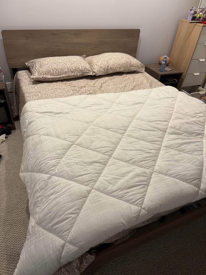 Queen Bed Frame with Wood Headboard + Matching Nightstand - photo 5