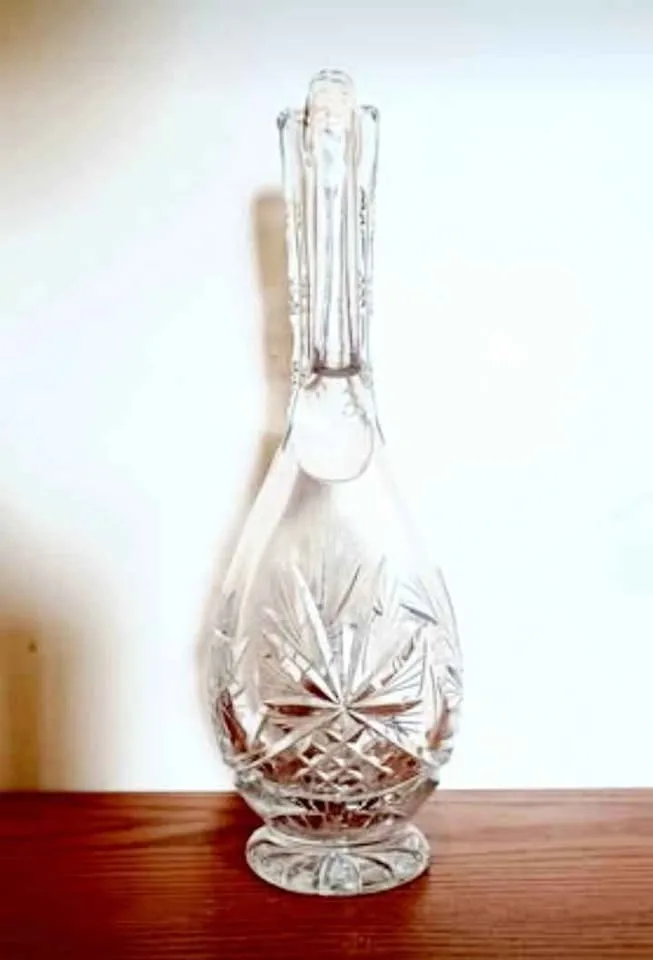 Pinwheel Mid Century Belgian Crystal Pitcher image indicator(3)