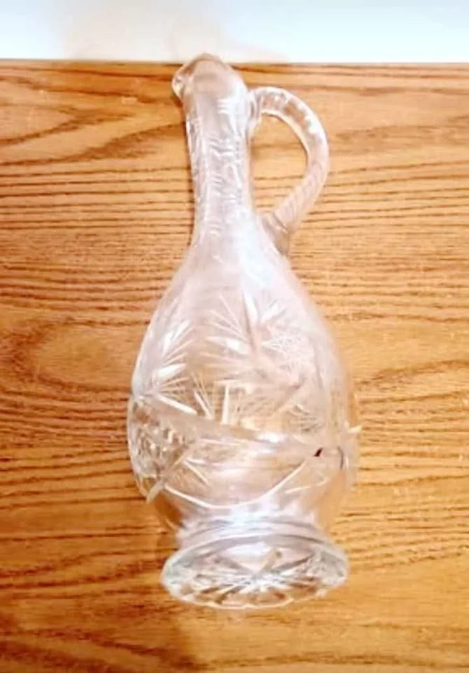 Pinwheel Mid Century Belgian Crystal Pitcher image indicator(4)