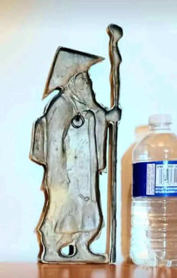 Antique Rare Tall Heavy Cast Brass Chinese Wiseman Plaque image indicator(3)