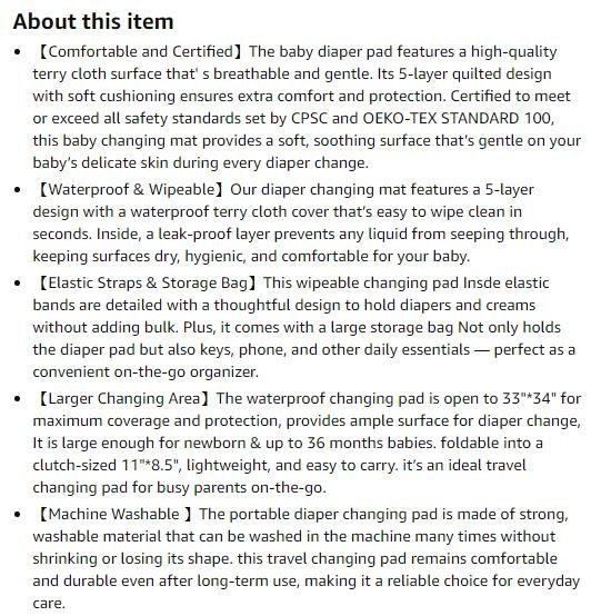 New~Baby Portable Changing Pad,Wp,With Carrying Bag - photo 5
